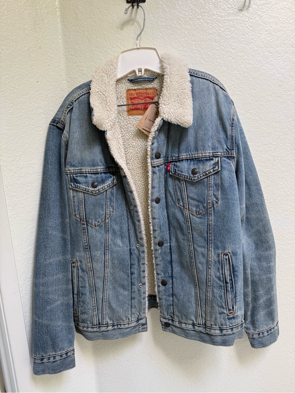 Levi's Light Blue Denim Sherpa-Lined Trucker Jacket